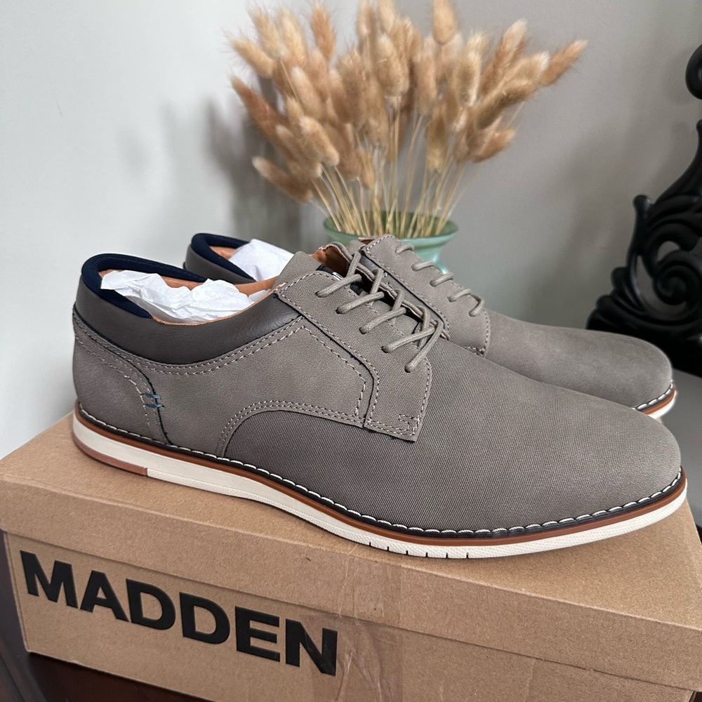 Men's Grey madden dress Shoes new in box lanzor grey